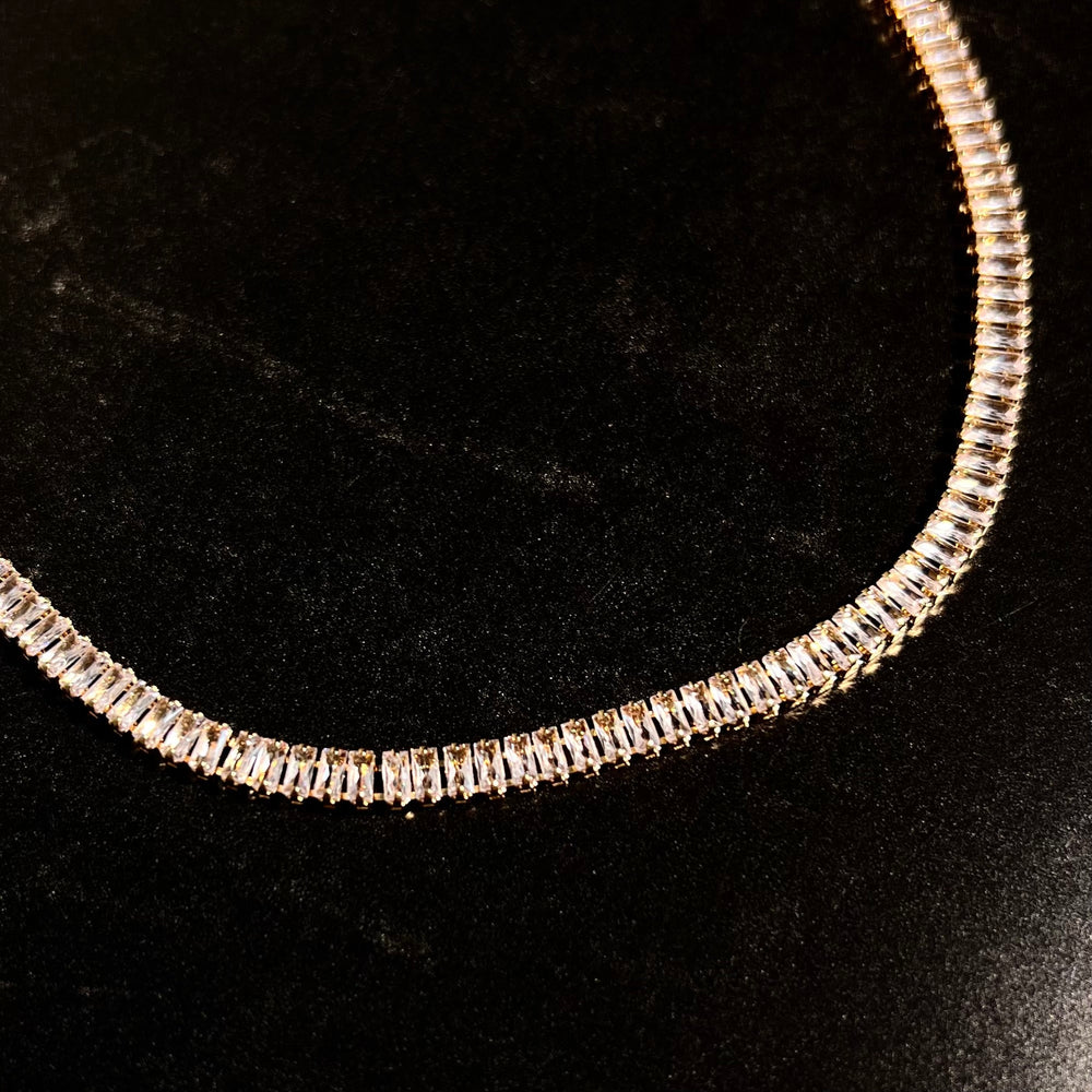 Baguette tennis necklace gold - Hera Jewellery