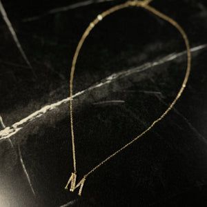 Initial necklace baguette - Hera Jewellery