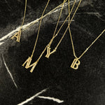 Initial necklace baguette - Hera Jewellery