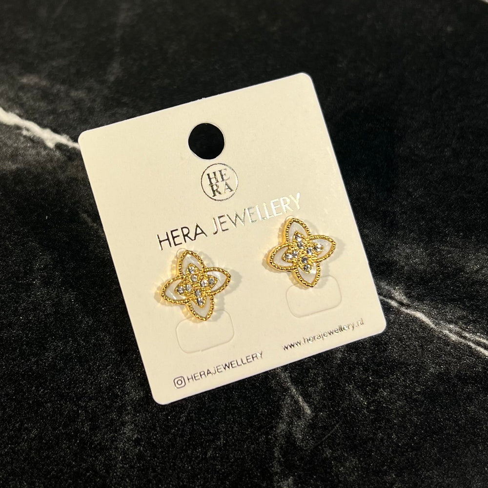 Rinho white earrings - Hera Jewellery