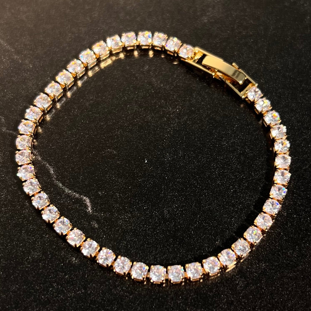 Slim tennis bracelet gold - Hera Jewellery