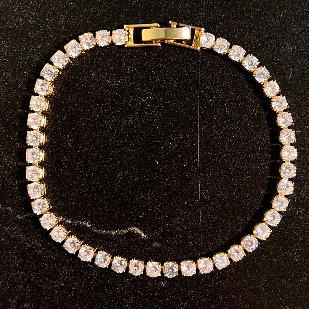 Slim tennis bracelet gold - Hera Jewellery