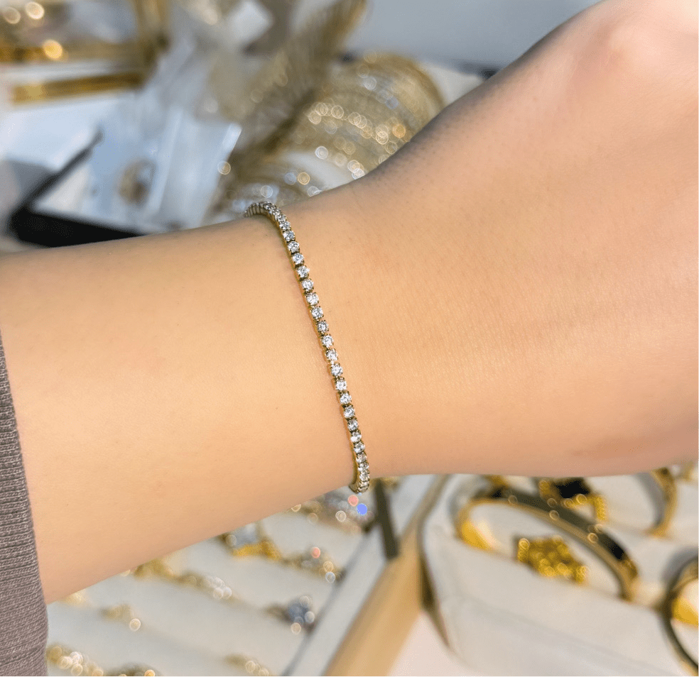 Tennis bracelet gold 2mm - Hera Jewellery